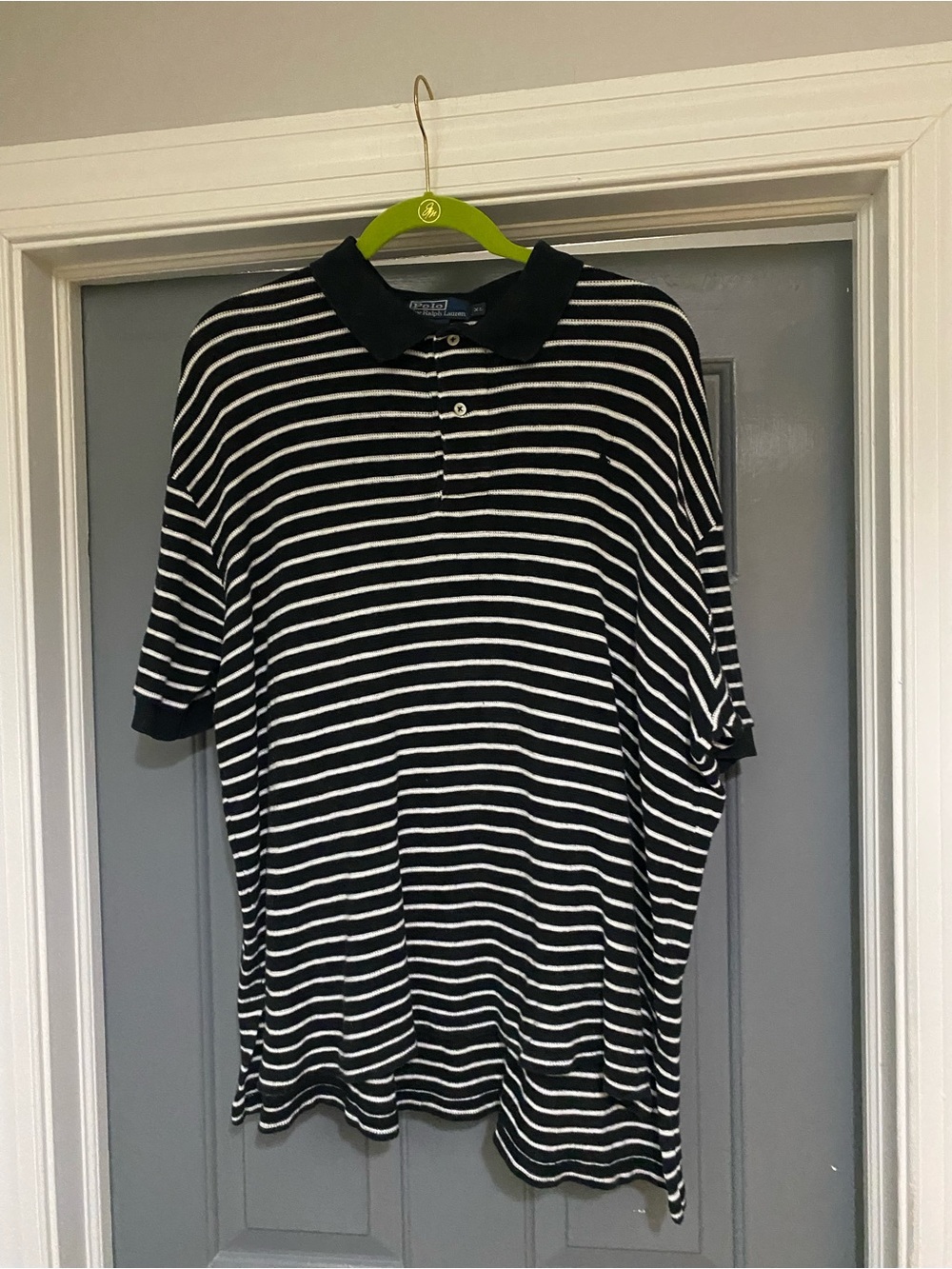 Ralph Lauren Men's Black & White Striped Polo Shirt